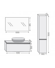 Έπιπλο Μπάνιου Furnibath Sevilla 100SC Royal White Βάση,Νιπτήρας,Καθρέφτης (3SVCS100CWH)