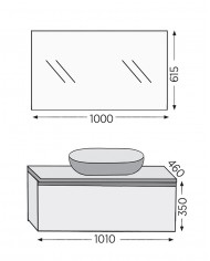 Bathroom Furniture Furnibath Sevilla 100SC Royal Grey Base, Washbasin, Mirror (3SVCS100CGR)
