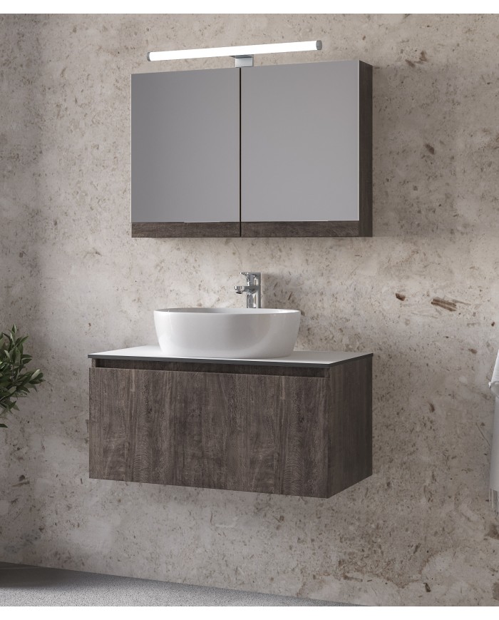Bathroom Furniture Furnibath Sevilla 80SA Royal Grey Base, Washbasin, Mirror-Closet (3SVCS80AGR)