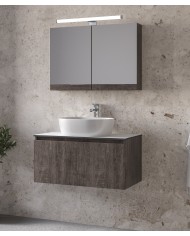 Bathroom Furniture Furnibath Sevilla 80SA Royal Grey Base, Washbasin, Mirror-Closet (3SVCS80AGR)