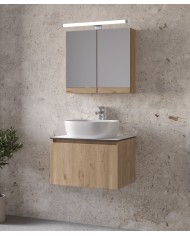 Έπιπλο Μπάνιου Furnibath Sevilla 60SA Royal Walnut Βάση,Νιπτήρας,Καθρέφτης-Κρυφοντούλαπο (3SVCS60AWL)