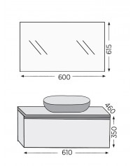 Έπιπλο Μπάνιου Furnibath Sevilla 60SC Royal Walnut Βάση,Νιπτήρας,Καθρέφτης (3SVCS60CWL)