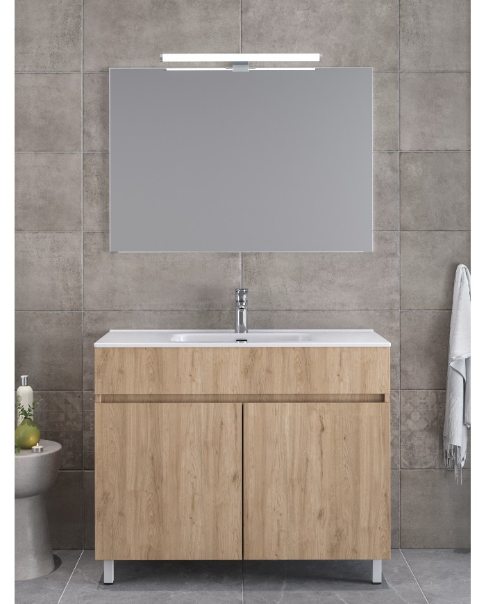 Bathroom Furniture Furnibath Toledo 100C Royal Walnut Base, Washbasin, Mirror-Closet (7TL100CWL)