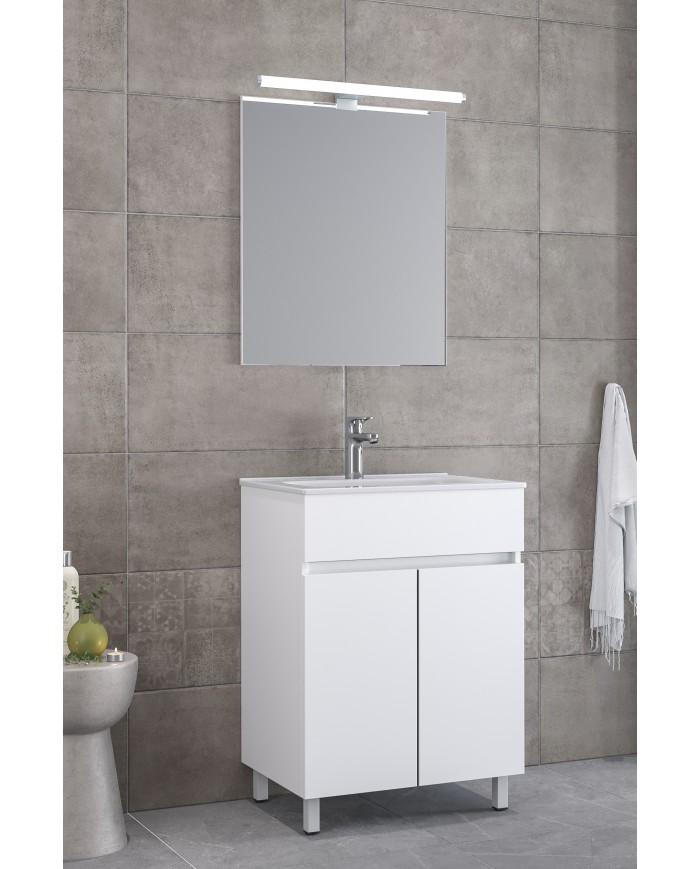 Έπιπλο Μπάνιου Furnibath Toledo 60C Royal White Βάση,Νιπτήρας,Καθρέφτης (7TL60CWH)