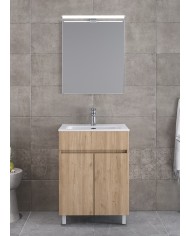 Bathroom Furniture Furnibath Toledo 60C Royal Walnut Base, Washbasin, Mirror(7TL60CWL)