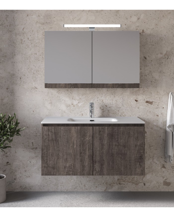 Bathroom Furniture Furnibath Madrid 100A Royal Gray Base, Washbasin, Mirror-Coverboard (5MD100AGR)