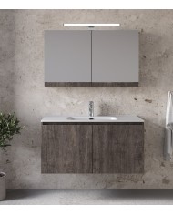Bathroom Furniture Furnibath Madrid 100A Royal Gray Base, Washbasin, Mirror-Coverboard (5MD100AGR)
