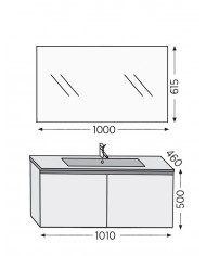 Έπιπλο Μπάνιου Furnibath Madrid 100C Royal White Βάση,Νιπτήρας,Καθρέφτης(5MD100CWH)