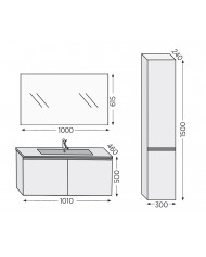 Έπιπλο Μπάνιου Furnibath Madrid 100C Royal White Βάση,Νιπτήρας,Καθρέφτης(5MD100CWH)