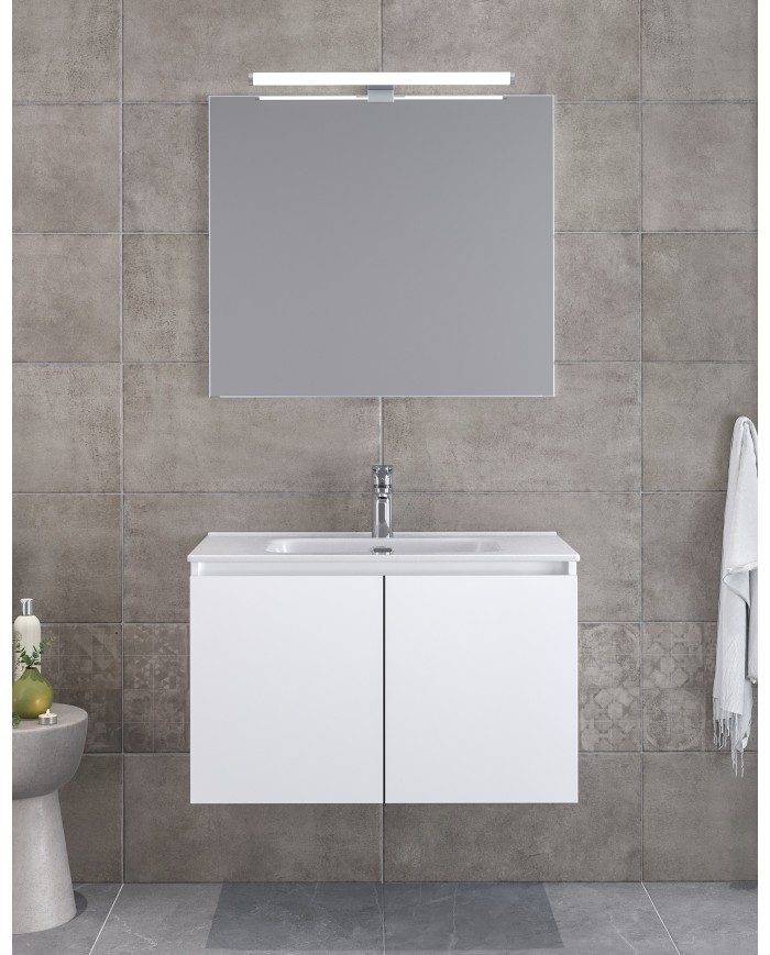 Bathroom Furniture Furnibath Madrid 80C Royal White Base, Washbasin, Mirror (5MD80CWH)