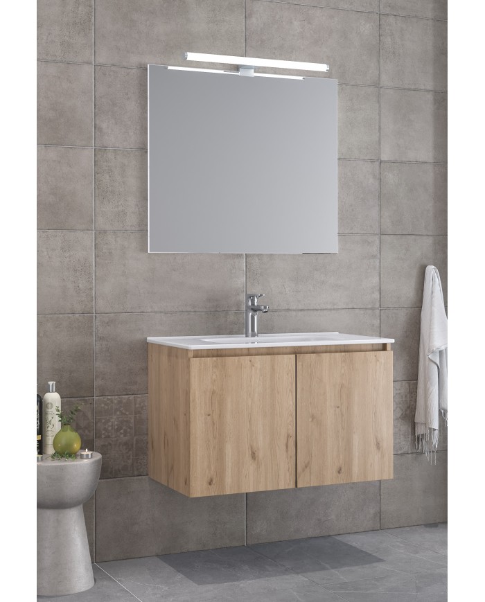 Bathroom Furniture Furnibath Madrid 80C Royal Walnut Base, Washbasin, Mirror(5MD80CWL)