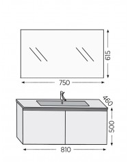 Bathroom Furniture Furnibath Madrid 80C Royal Walnut Base, Washbasin, Mirror(5MD80CWL)