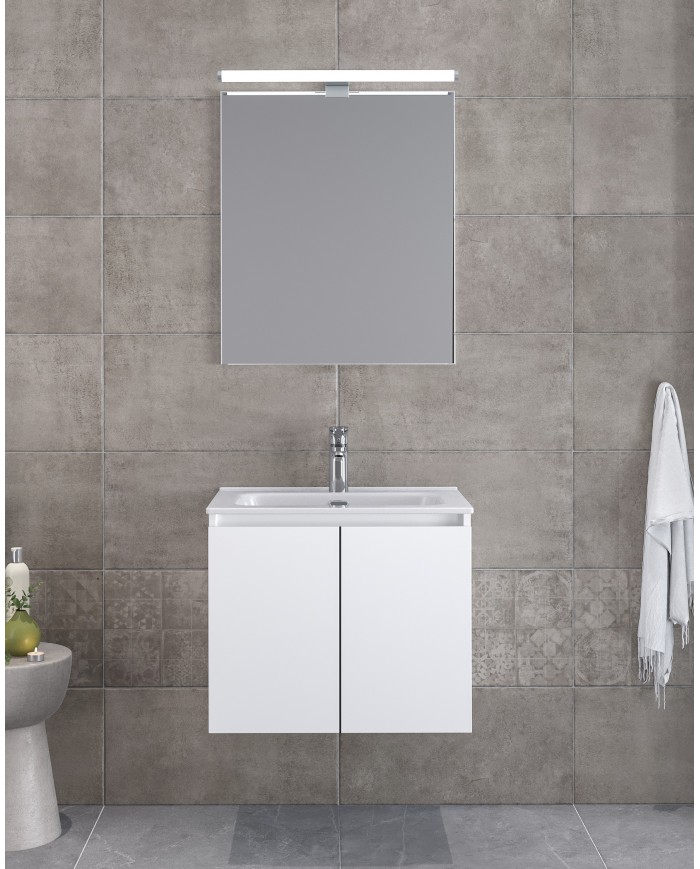 Έπιπλο Μπάνιου Furnibath Madrid 60C Royal White Βάση,Νιπτήρας,Καθρέφτης(5MD60CWH)