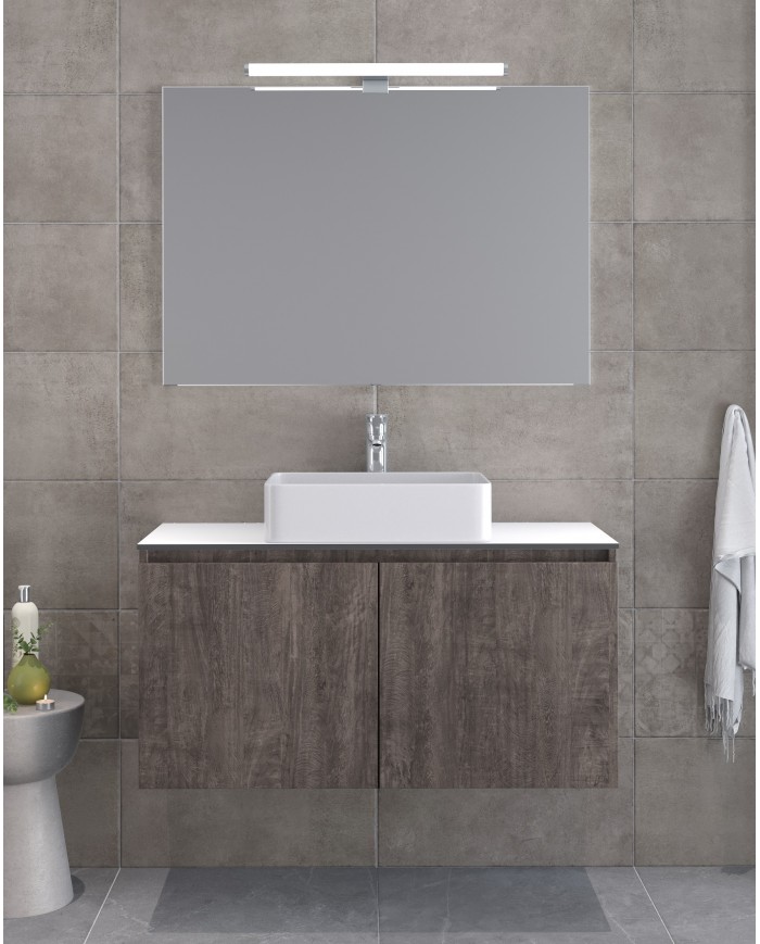 Bathroom Furniture Furnibath Madrid 100TC Royal Grey Base, Washbasin, Mirror (5MDCT100CGR)