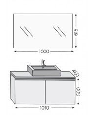 Bathroom Furniture Furnibath Madrid 100TC Royal Grey Base, Washbasin, Mirror (5MDCT100CGR)