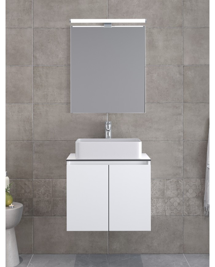 Bathroom Furniture Furnibath Madrid 60TC Royal White Base, Washbasin, Mirror (5MDCT60CWH)