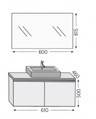 Bathroom Furniture Furnibath Madrid 60TC Royal White Base, Washbasin, Mirror (5MDCT60CWH)