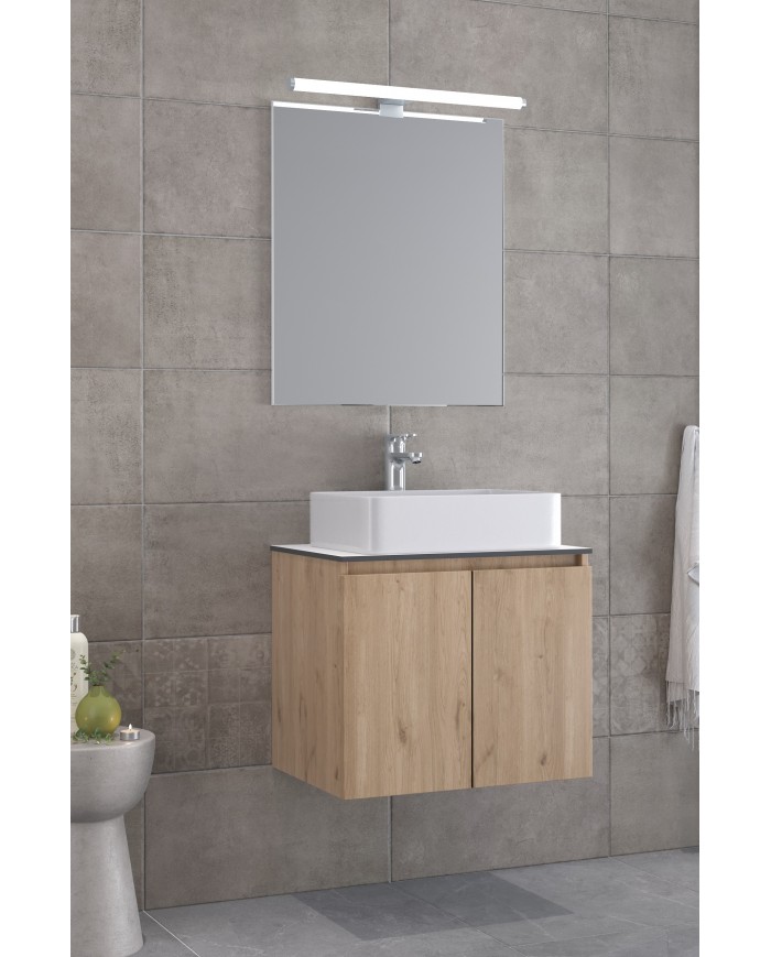 Bathroom Furniture Furnibath Madrid 60TC Royal Walnut Base, Washbasin, Mirror (5MDCT60CWL)
