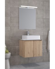 Bathroom Furniture Furnibath Madrid 60TC Royal Walnut Base, Washbasin, Mirror (5MDCT60CWL)