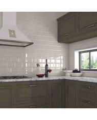 Metro White Gloss Bizoute Ceramic Tile First Selection (10x20 cm)