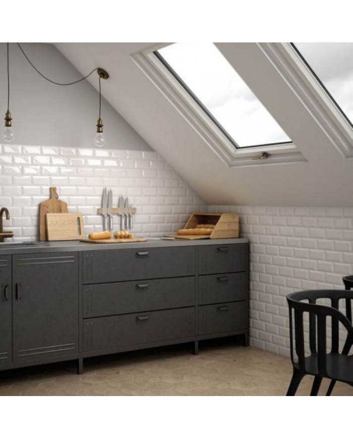 Metro White Gloss Bizoute Ceramic Tile First Selection (10x20 cm)