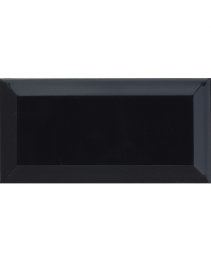 Metro Black Gloss Bizoute Ceramic Tile First Selection (10x20 cm)