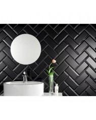 Metro Black Gloss Bizoute Ceramic Tile First Selection (10x20 cm)