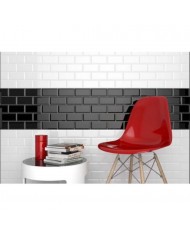 Metro Black Gloss Bizoute Ceramic Tile First Selection (10x20 cm)