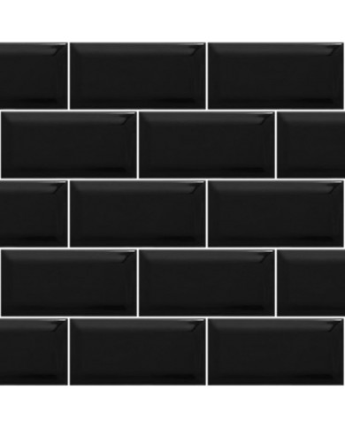 Metro Black Gloss Bizoute Ceramic Tile First Selection (10x20 cm)