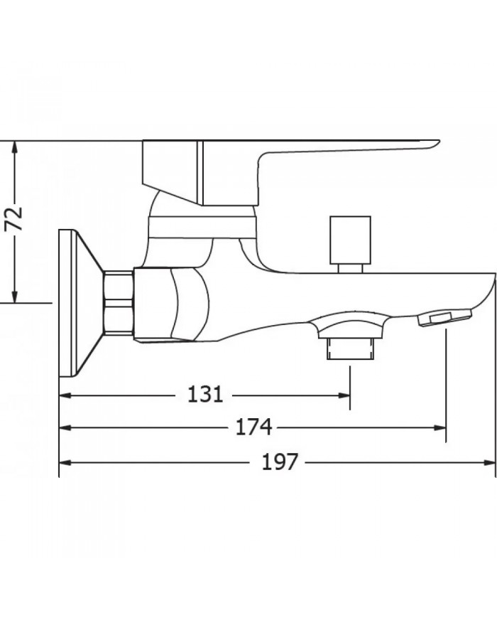 Modea Viospiral Leona Chrome Bathroom Faucet Wall-Mounted Set With Shower Telephone, Spiral & Base
