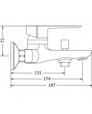 Modea Viospiral Leona Chrome Bathroom Faucet Wall-Mounted Set With Shower Telephone, Spiral & Base