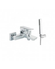 Modea Viospiral Pietra Chrome Bathroom Faucet Wall-Mounted Set With Shower Telephone, Spiral & Base