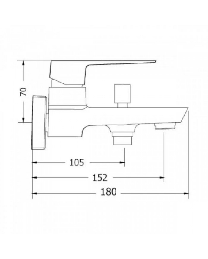 Modea Viospiral Pietra Chrome Bathroom Faucet Wall-Mounted Set With Shower Telephone, Spiral & Base