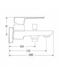 Modea Viospiral Pietra Chrome Bathroom Faucet Wall-Mounted Set With Shower Telephone, Spiral & Base