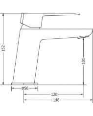 Viospiral Modea Leona Basin Mixer 00-09001 Silver