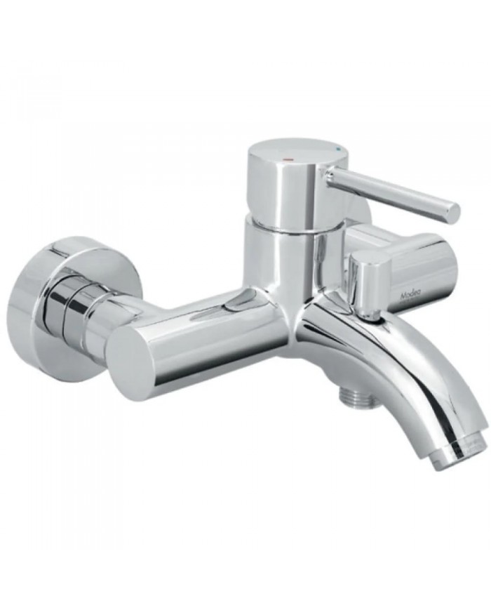 Modea Viospiral Etna Chrome Bathroom Faucet Wall-Mounted Set With Shower Telephone, Spiral & Base(00-07002)