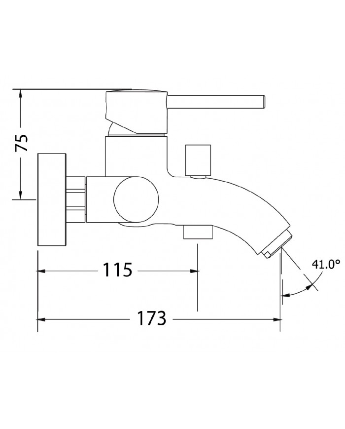 Modea Viospiral Etna Chrome Bathroom Faucet Wall-Mounted Set With Shower Telephone, Spiral & Base(00-07002)