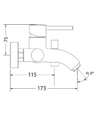 Modea Viospiral Etna Chrome Bathroom Faucet Wall-Mounted Set With Shower Telephone, Spiral & Base(00-07002)