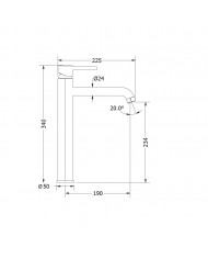 Μπαταρία Νιπτήρα Modea Etna Plus 225mm  Ψηλή Χρωμέ (00-07006)