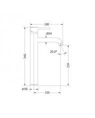 Μπαταρία Νιπτήρα Modea Etna Plus 190mm Ψηλή Χρωμέ (00-07009)