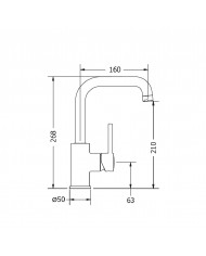 Modea Etna High Chrome Basin Faucet (00-07008)