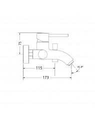 Modea Etna Bathroom Faucet Black Matt Wall-Mounted Set With Shower Telephone, Spiral & Base(00-07002/B)