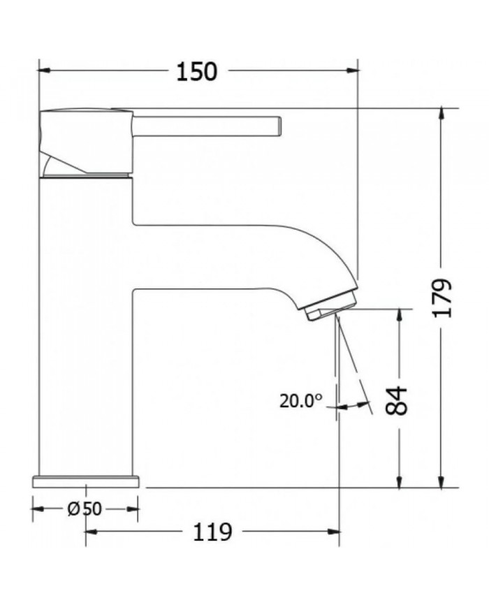 Modea Etna Black Matt Basin Mixer Silver (00-07001/1B)