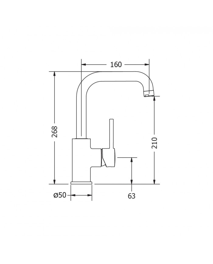 Modea Etna High Plus Black Matt Basin Faucet (00-07008/B)