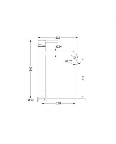 Μπαταρία Νιπτήρα Modea Etna Plus Λευκή 225mm Ψηλή (00-07006/W)