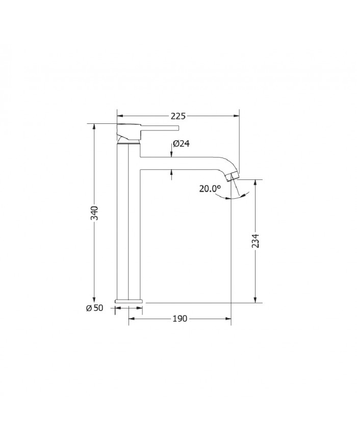 Μπαταρία Νιπτήρα Modea Etna Plus Λευκή 225mm Ψηλή (00-07006/W)