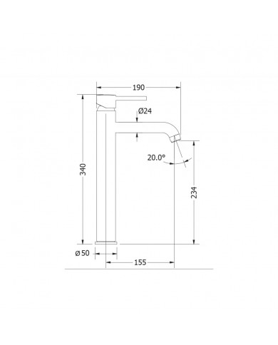 Modea Etna Plus Basin Faucet White 190mm High (00-07009/W)