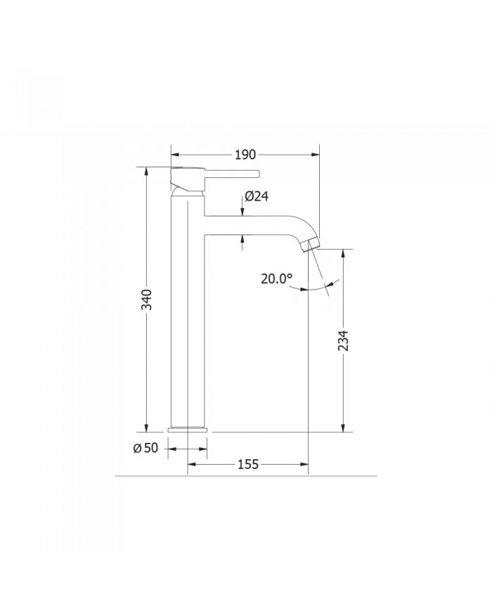Modea Etna Plus Basin Faucet White 190mm High (00-07009/W)