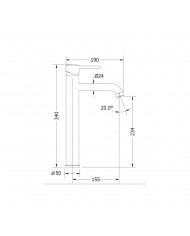 Μπαταρία Νιπτήρα Modea Etna Plus Λευκή 190mm Ψηλή (00-07009/W)