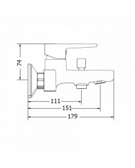 Modea Viospiral Etna Chrome Bathroom Faucet Wall-Mounted Set With Shower Telephone, Spiral & Base (00-02502)
